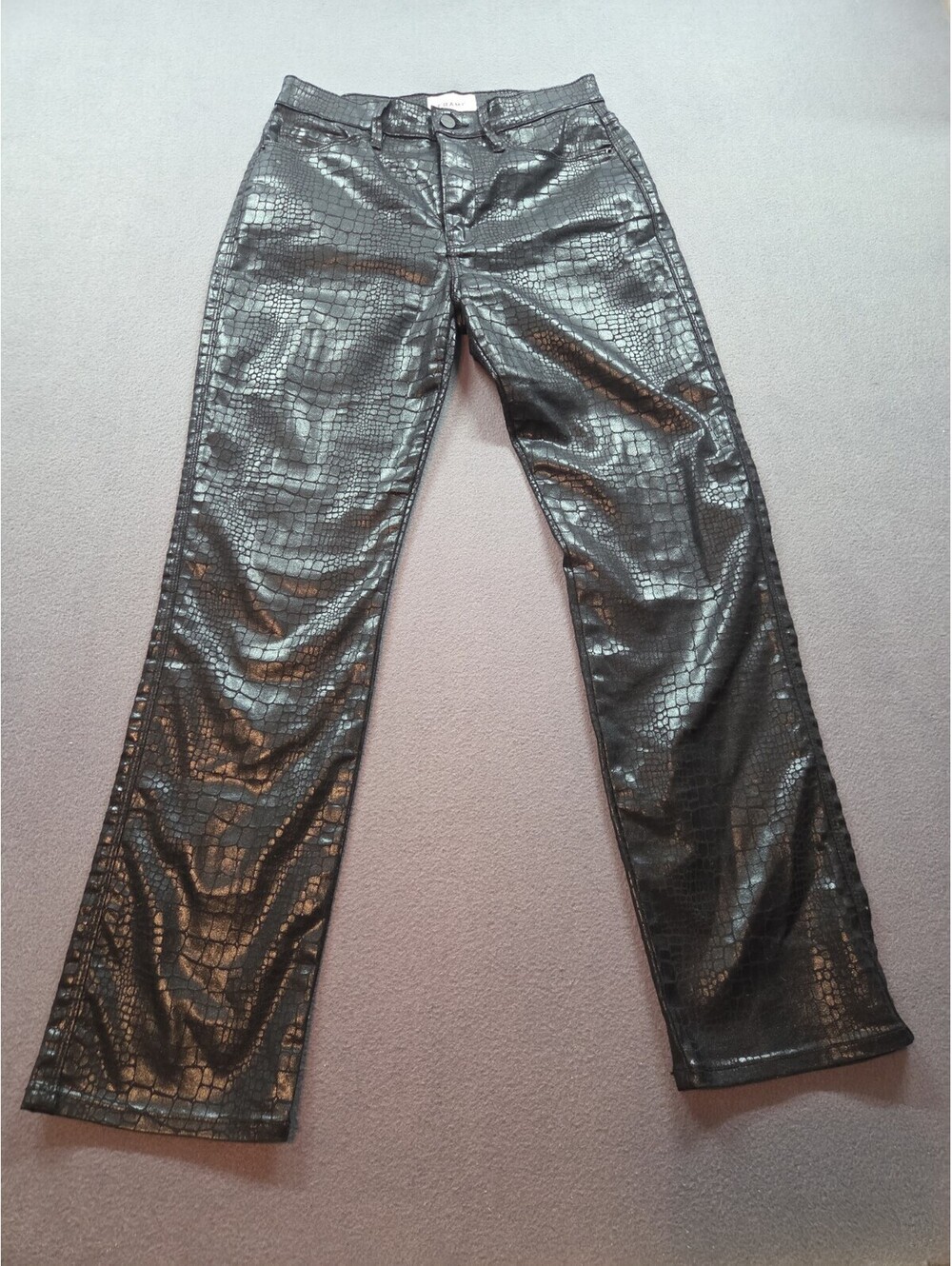 women's black snakeskin print pants by Frame size 27W